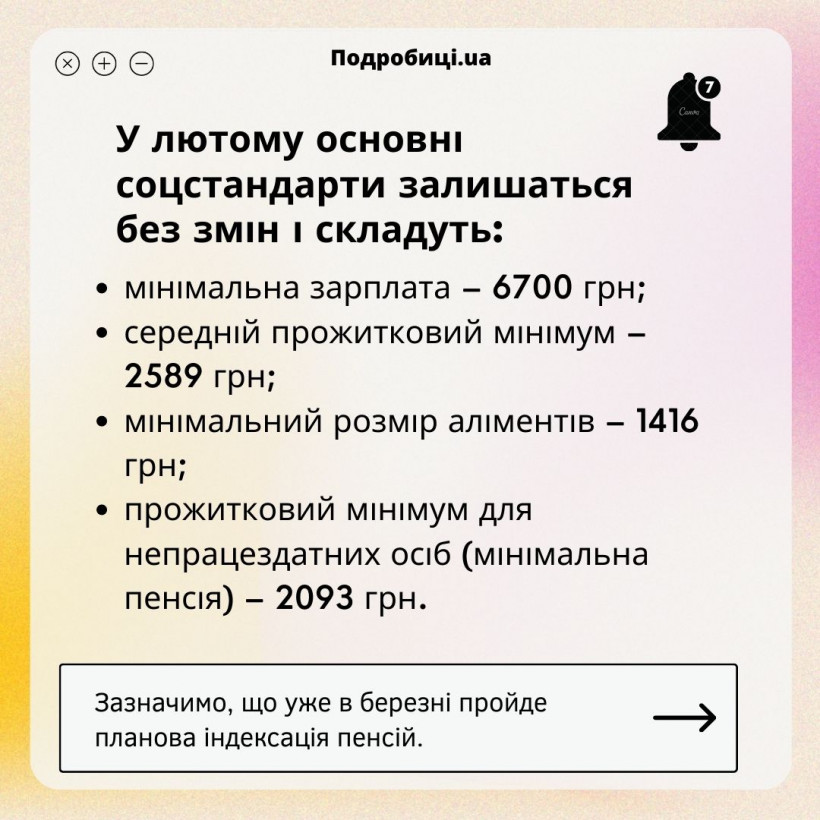Виплати та тарифи: чого чекати українцям у лютому Виплати та тарифи: чого чекати українцям у лютому