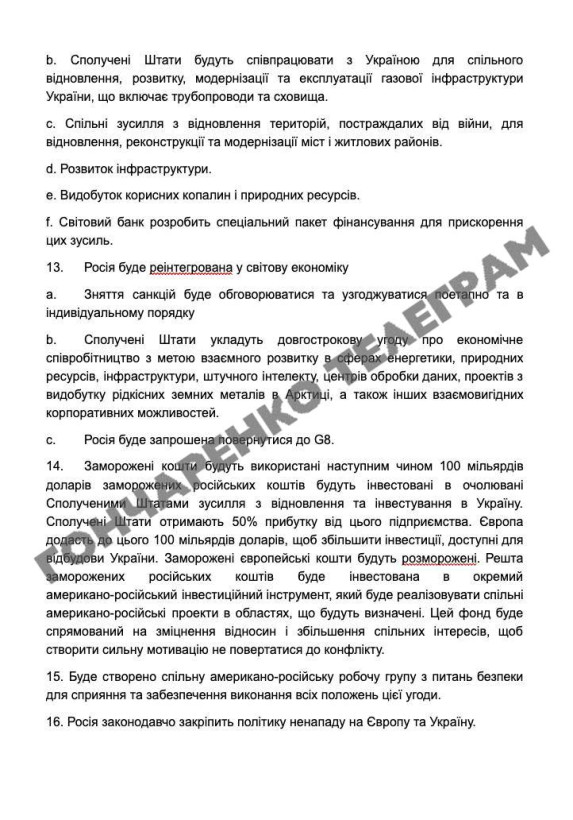 Стали відомі 28 пунктів мирного плану США Стали відомі 28 пунктів мирного плану США