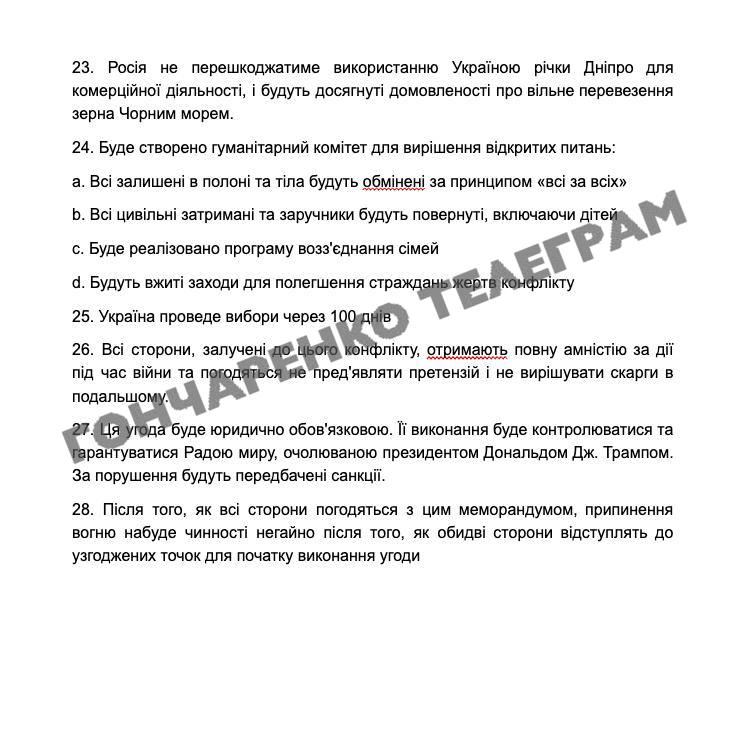 Стали відомі 28 пунктів мирного плану США Стали відомі 28 пунктів мирного плану США
