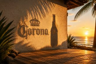 Corona придумала рекламу, которая появляется только на закате: как работает Sun Shadows