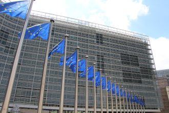 Здание Еврокомиссии Berlaymont в Брюсселе